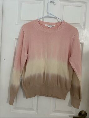 Veronica Beard Blush Cream Tan Ombre Crewneck Sweater Sz Xs